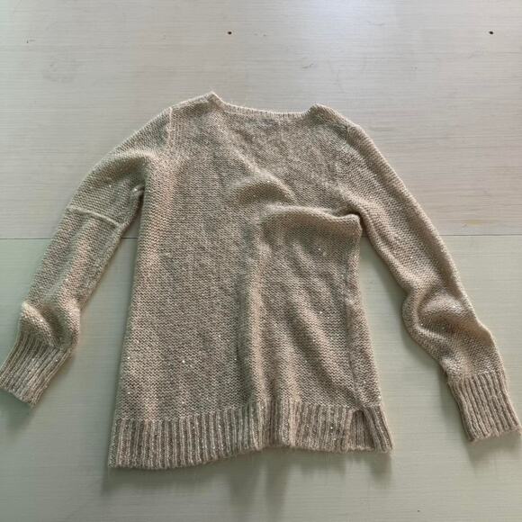Long sleeve Cream knit sweater with sequin detailing - size medium - Picture 6 of 6